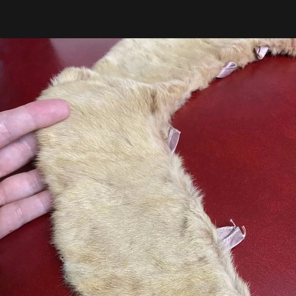 Vintage Genuine Fur Scarf Stole Collar EUC Tan Light Brown Antique Gimbels Box - Picture 4 of 5